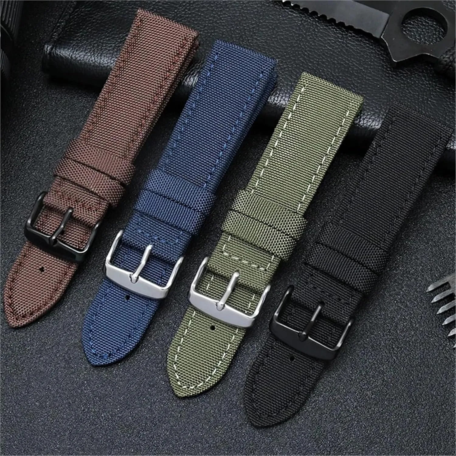 Nylon Watch Strap 20mm 22mm 24mm Canvas Quick Release Watch Band Men Women Universal Bracelet Watchband