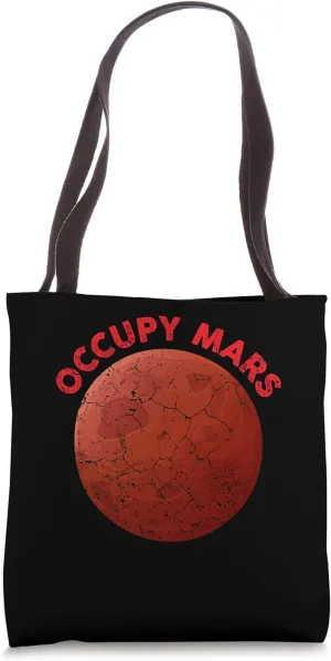 Occupy Mars Sci-Fi Space interstellar Rocket Starship Tote Bag