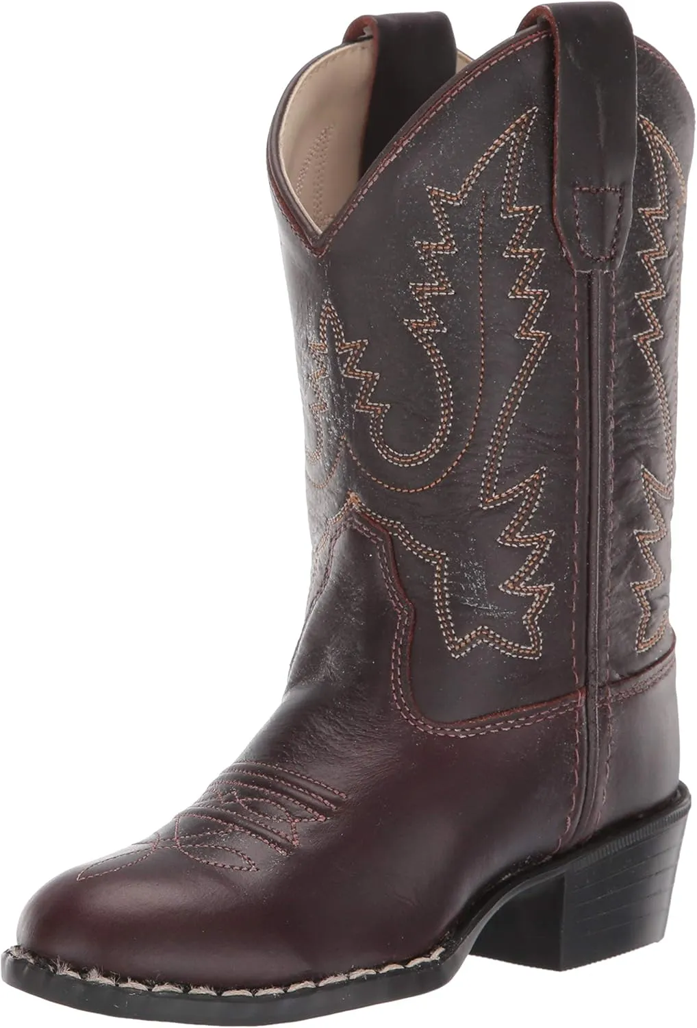 Old West Unisex-Child Round Toe Western Boot