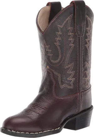 Old West Unisex-Child Round Toe Western Boot