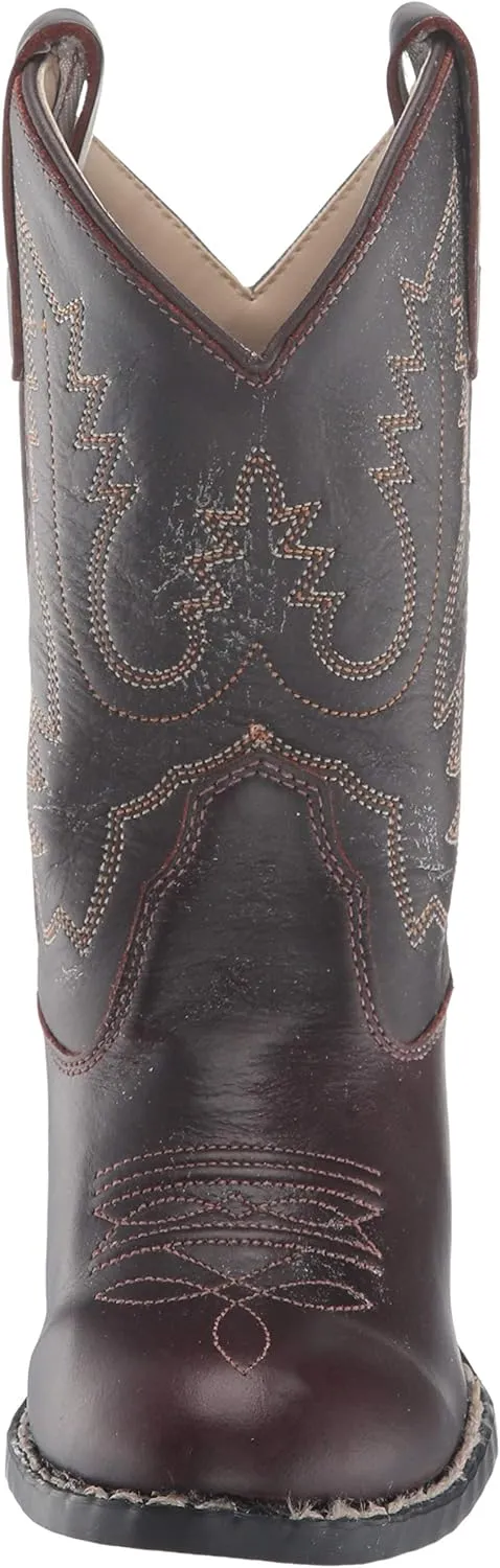 Old West Unisex-Child Round Toe Western Boot