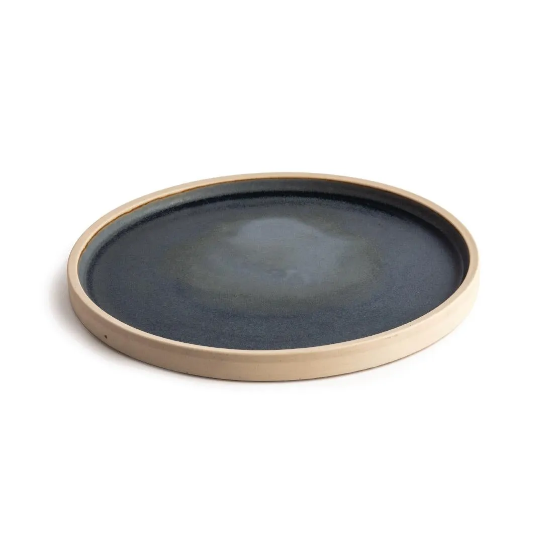 Olympia Canvas Flat Round Plates Blue Granite 250mm (6 Pack)