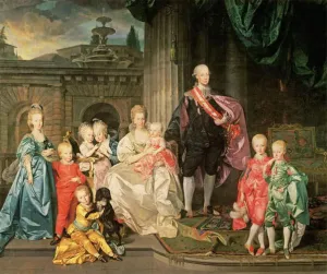 OMAiiiRTi Famous Canvas Picture Decor Posters Grand of Tuscany with His Wife Maria Ludovica by Johan Zoffany Graffiti Painting for Home Decor 60x90cm