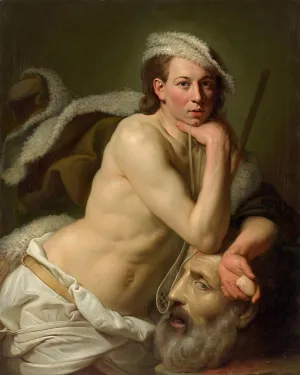 OMAiiiRTi Famous Painting Wall Art Posters Wall Print Artwork Self portrait As David with the Head of Goliath by Johan Zoffany Abstract Print for Home Decor 60x90cm