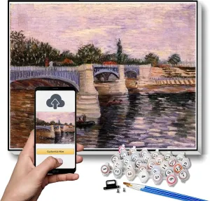Paint by Numbers for Adult The Seine with The Pont De La Grande Jette Painting by Vincent Van Gogh Paint by Number Kit On Canvas for Beginners 50X75CM