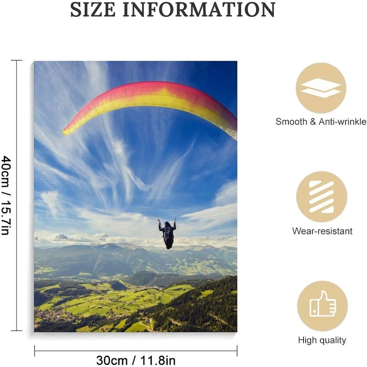 Paragliding Stylish Hanging Painting 11.8'' * 15.7" Wall Art Paintings for Home Office Decor 30 * 40cm