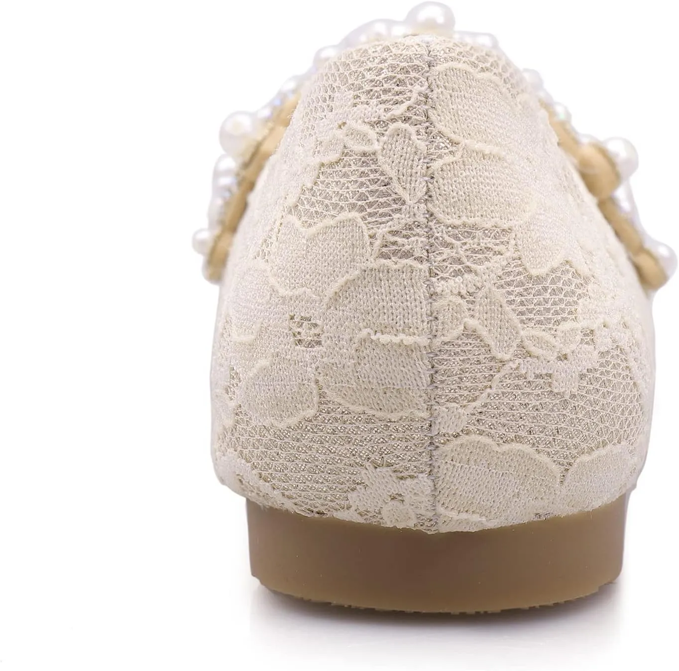 Pearl Decoration Women's Flat Bottom Pointed Toe One Step Shoes