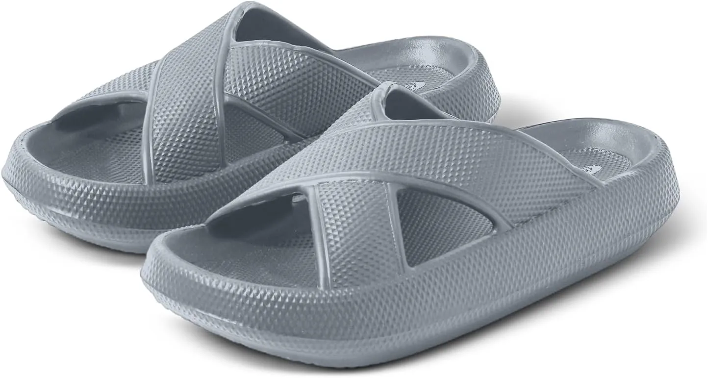 Pillow Slippers for Women and Men - Anti-Slip, Breathable House Shoes with Cross Strap Design, Cushioned Thick Sole for Ultimate Comfort and Versatility