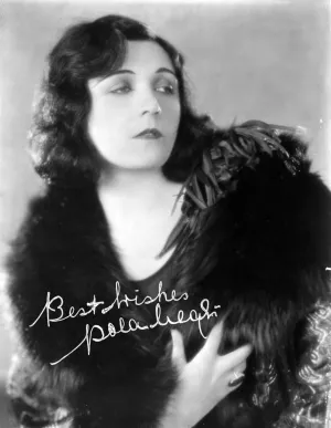 Pola Negri on a Gown with Signature Photo Print (24 x 30)