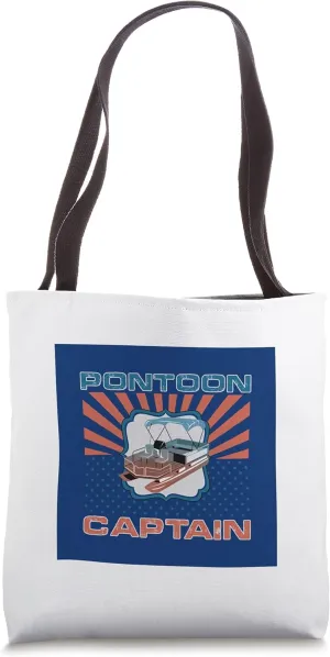 Pontoon Captain Men Women Flatboat Boat Lovers Stars Stripes Tote Bag