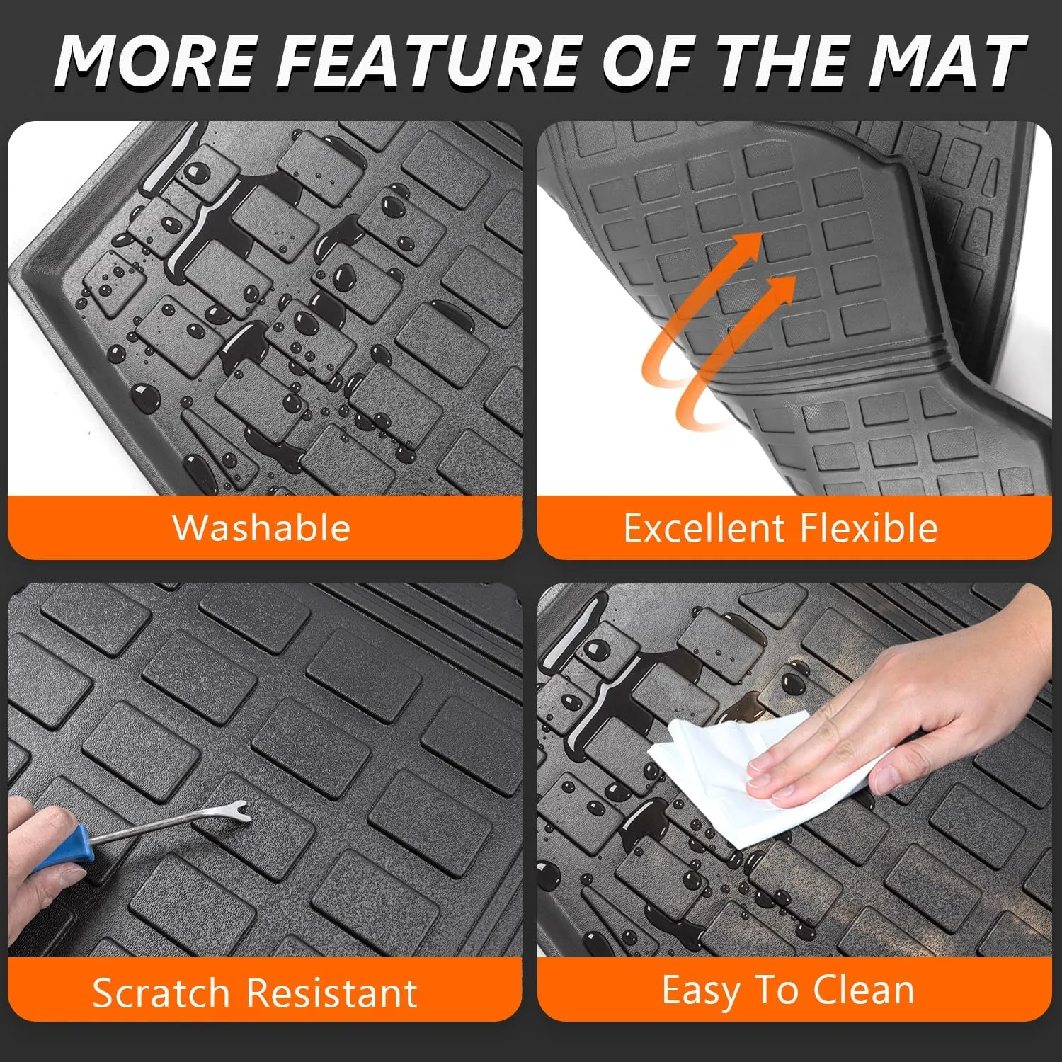 powoq Trunk Mat Compatible with 2012-2016 Honda CRV Trunk Liner TPE Cargo Liner Cargo Mat Replacement for 2012 2013 2014 2015 2016 Honda CRV Accessories (Fit 12-16 Model, Trunk Mat)