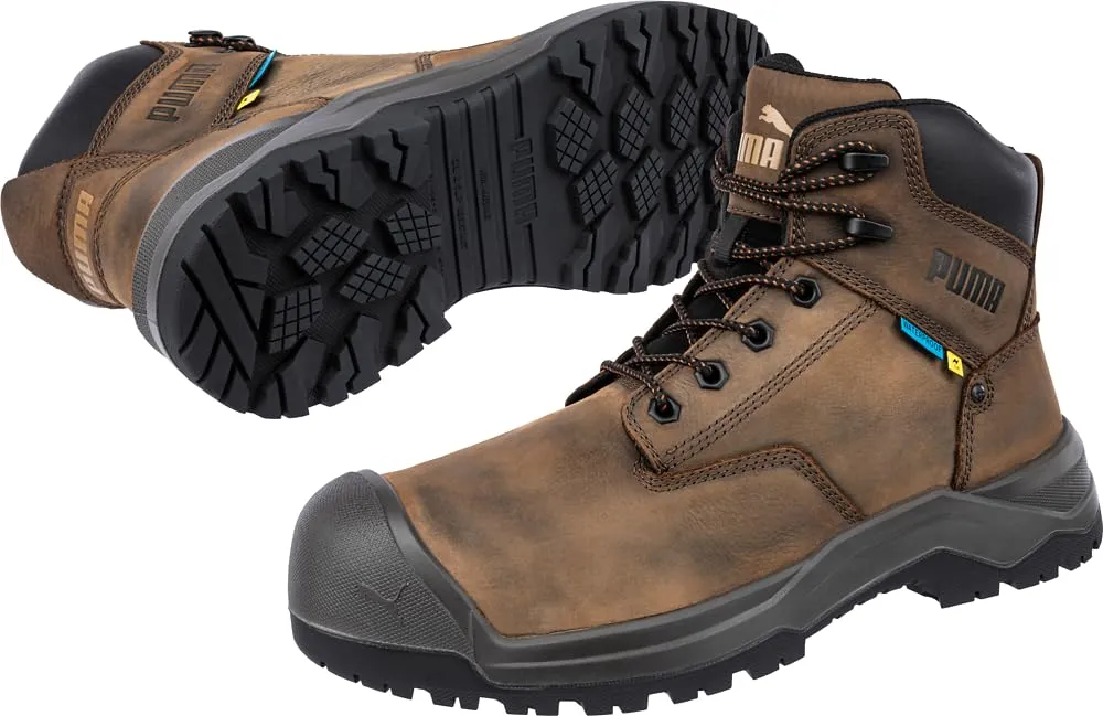 PUMA Men's Granite 6" Metatarsal Guard Composite Toe Fashion Boot, Brown, 8.5