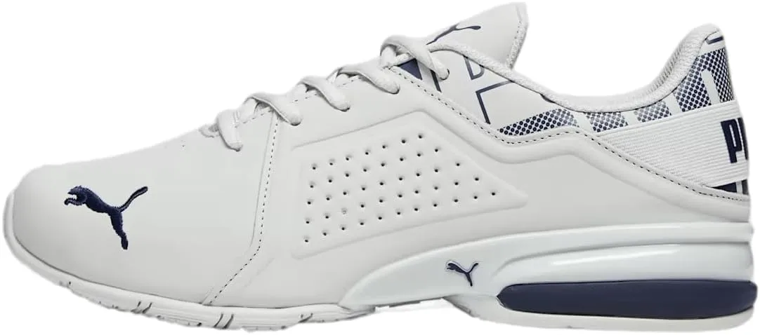 PUMA Men's Viz Runner Running Shoe, Glacial Gray/Navy Repeat, 11.5