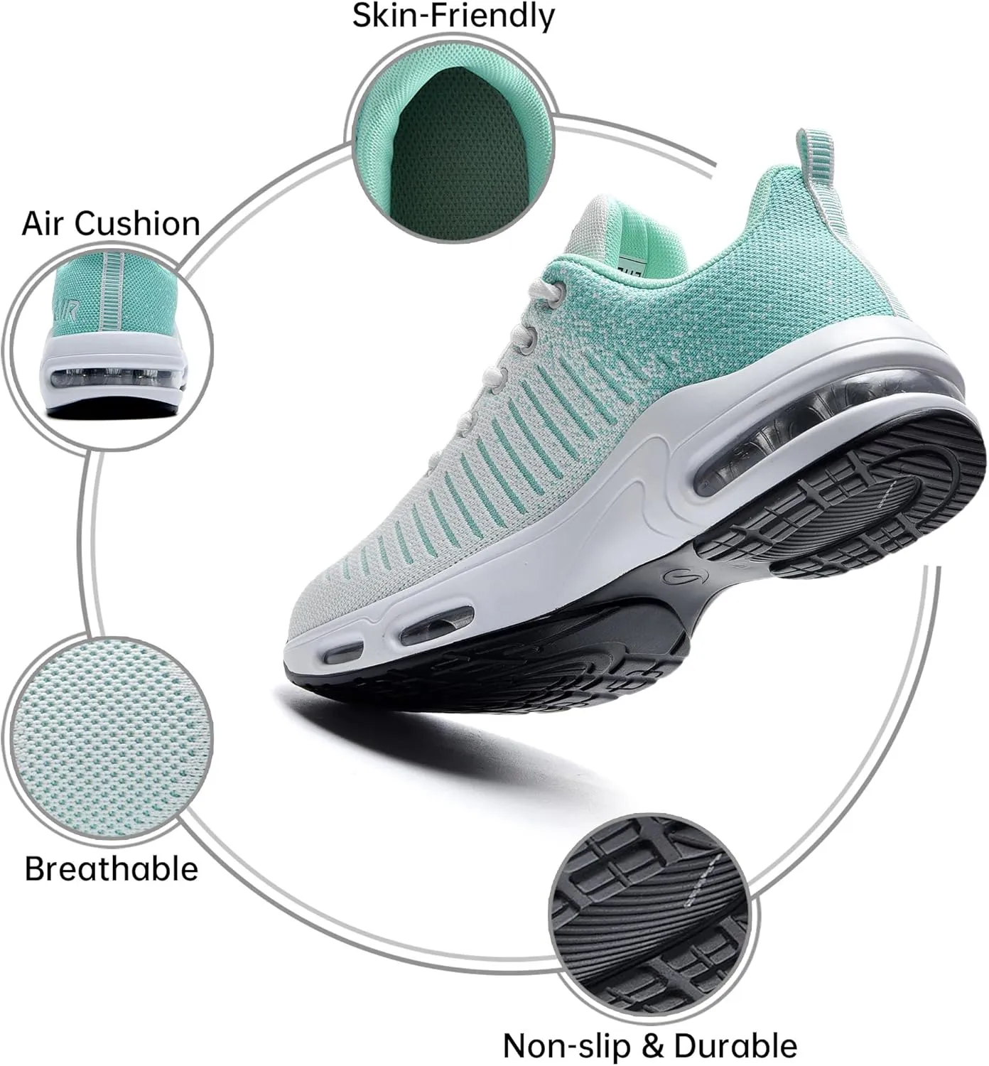 QAUPPE Womens Fashion Lightweight Air Sports Walking Sneakers Breathable Gym Jogging Running Tennis Shoes US 5.5-11 B(M)…