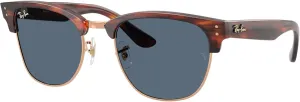 Ray-Ban RBR0504S Sunglasses Bundle: RBR 0504 S CLUBMASTER REVERSE 13983A Striped Havana On Rosegold/Dark Blue Polyamide Standard and Universal Anti-slip Silicone Leash