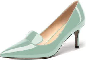 ROSERWISH Womens Patent Pointed Toe Fashion Party Slip On Office Stiletto High Heel Pumps Dress Shoes 2.5 Inch