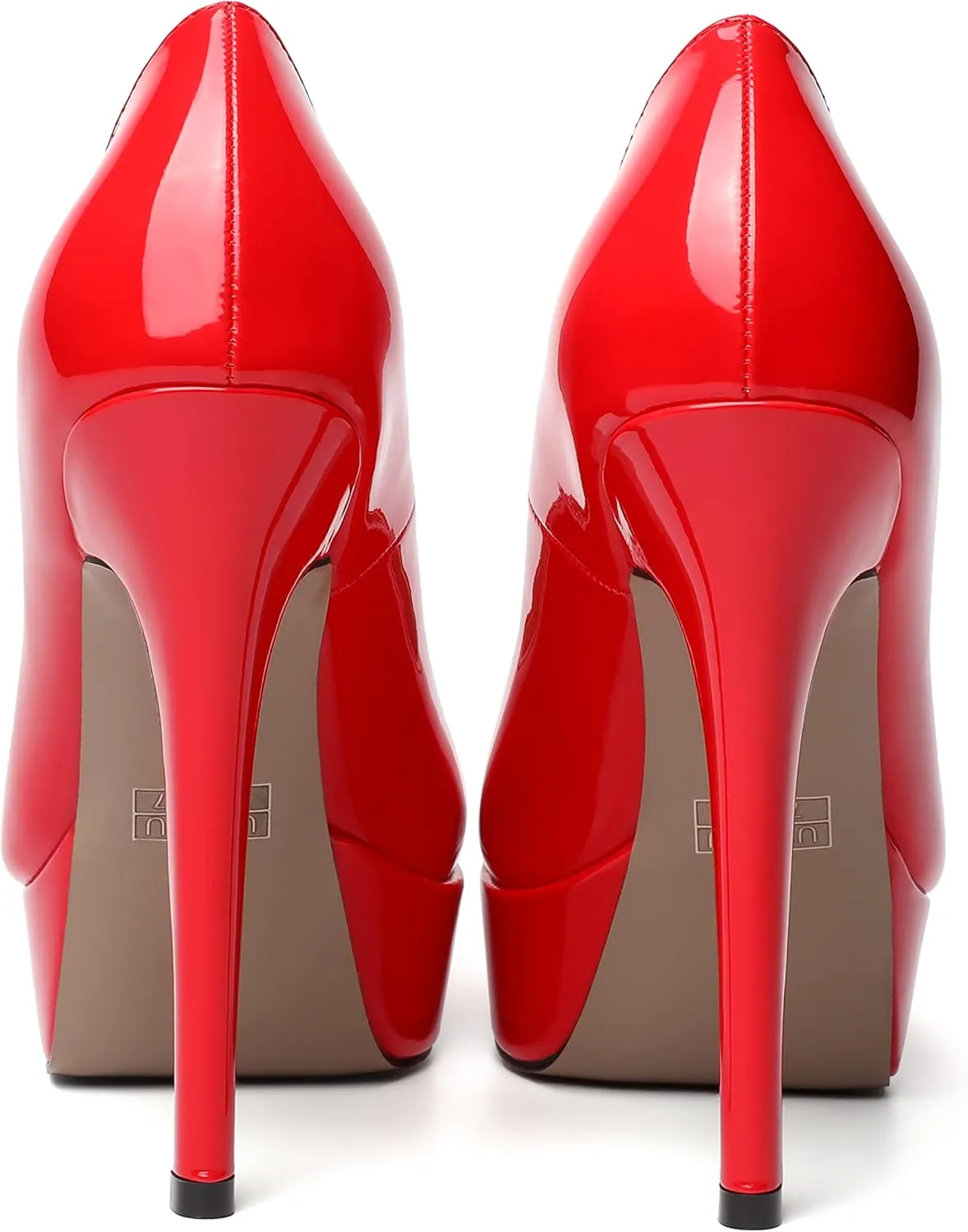 ROSERWISH Womens Round Toe Slip On Platform Patent Sexy Evening Party Stiletto High Heel Pumps Dress Shoes 5 Inch