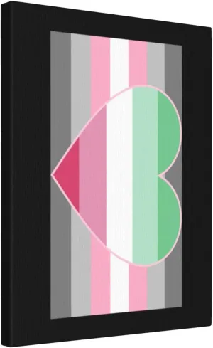 Rqwaaed Demigirl Abro-Pride Flag LGBTQ 16x20 inch Canvas Wall Art Print Home Wall Decorations for Living Room Bedroom Unframed Decor