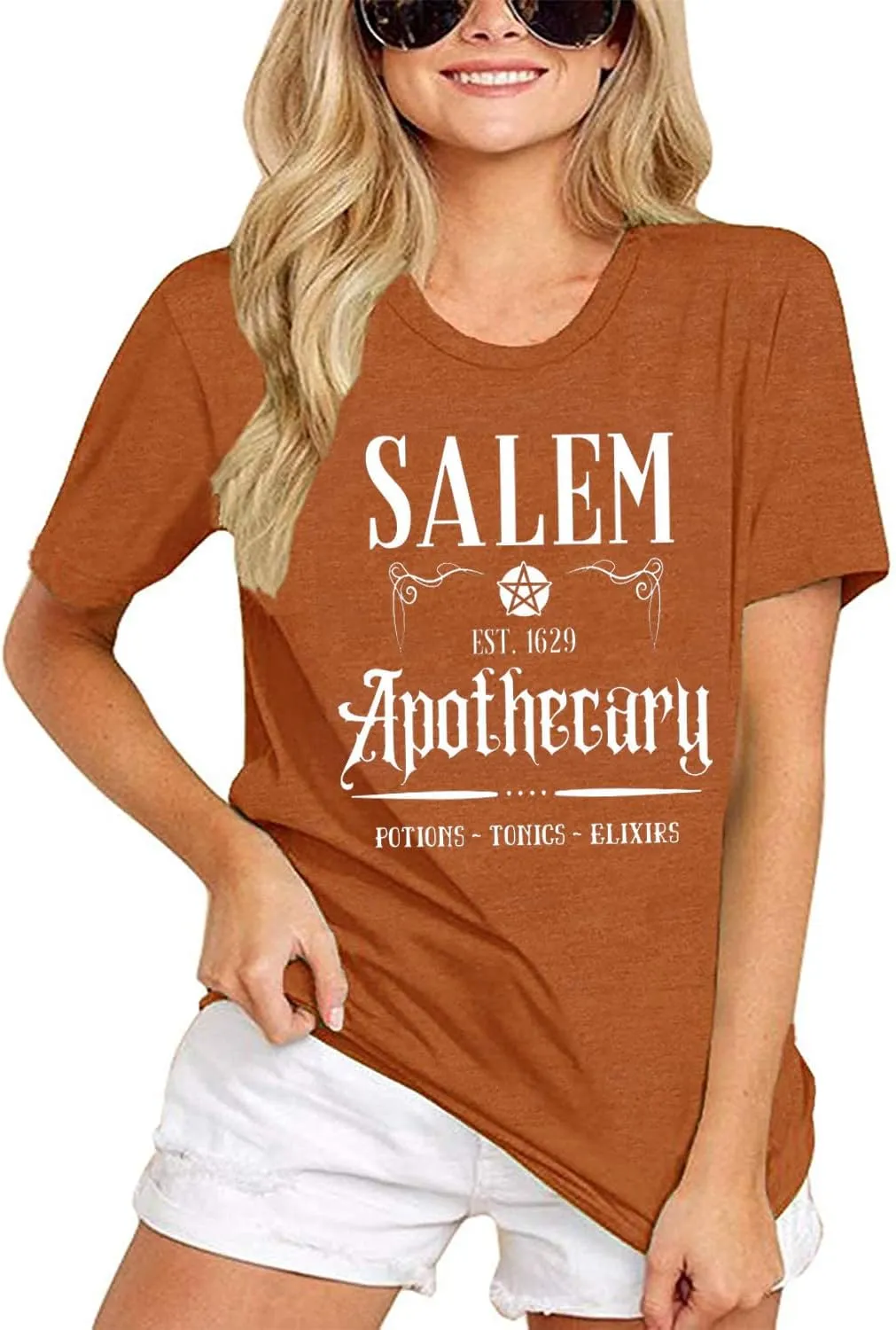 Salem T-Shirt Women Halloween Witch Sisters Shirt Salem Witch Shirt Fall Holiday Tees Casual Short Sleeve Tops