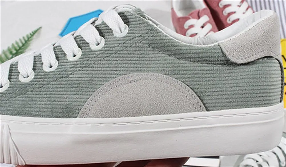 SATUKI Canvas Shoes for Women,Lace Up Casual Comfort Flat Sports Fashion Sneakers