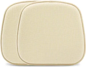Shinnwa Kitchen Seat Cushions Set of 2, Non Slip Dining Chair Cushions, U-Shaped Indoor Chair Pads, 2 Pack, 15 x 16 Inches, Beige