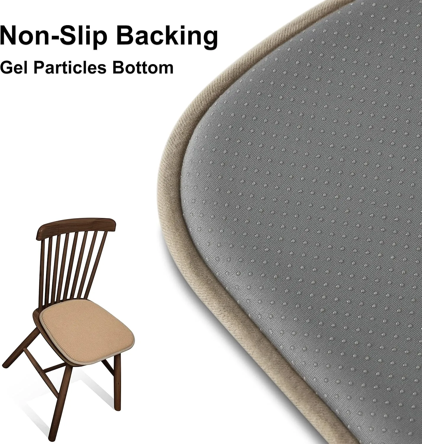 Shinnwa Kitchen Seat Cushions Set of 2, Non Slip Dining Chair Cushions, U-Shaped Indoor Chair Pads, 2 Pack, 15 x 16 Inches, Brown