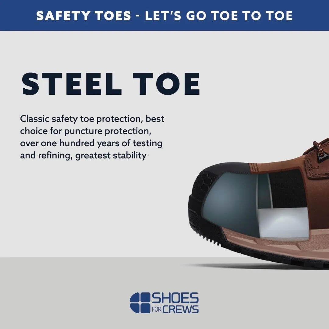 Shoes for Crews Sentinel, Men's, Women's, Unisex Steel Toe (ST) Work Boots, Slip Resistant, Water Resistant Boots