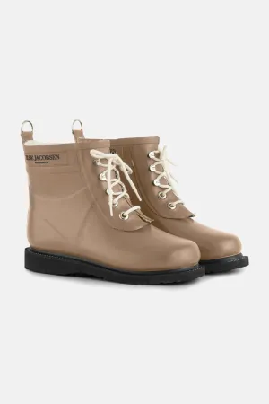 Short Lace Up Rubber Boot - Otter
