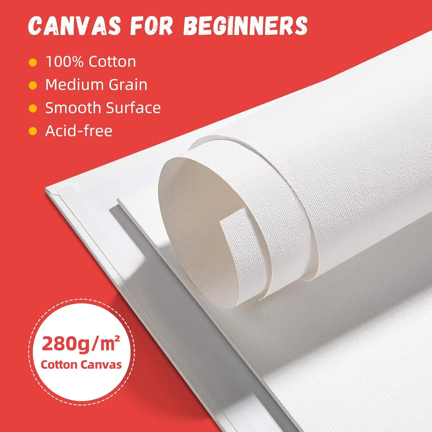 Simetufy Canvas Boards for Painting 8 x 10 inch, 24 Pack Flat Painting Canvas Panels, 8oz Gesso Primed Acid-Free 100% Cotton for Acrylic, Oil Watercolor Paint