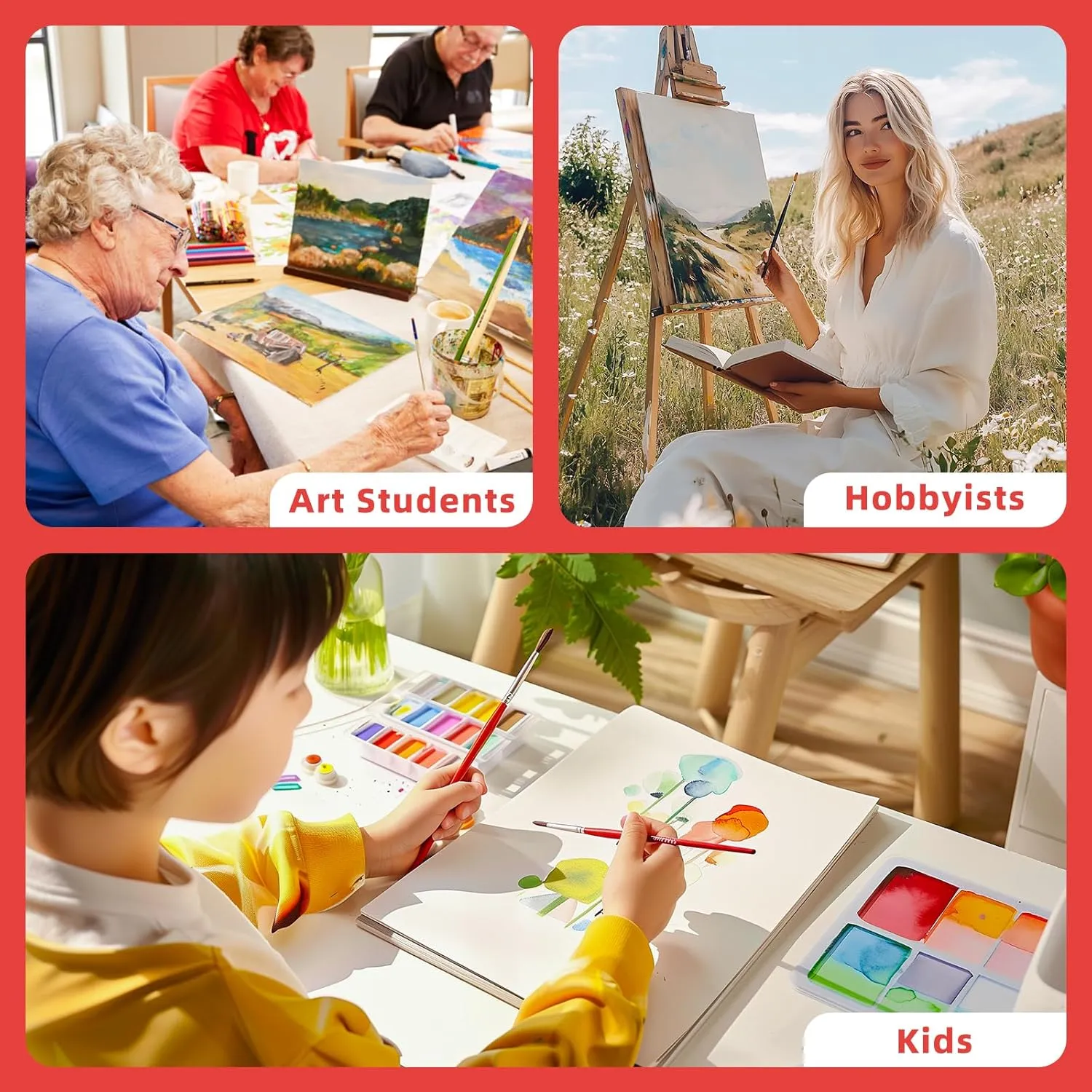 Simetufy Canvas Boards for Painting 8 x 10 inch, 24 Pack Flat Painting Canvas Panels, 8oz Gesso Primed Acid-Free 100% Cotton for Acrylic, Oil Watercolor Paint