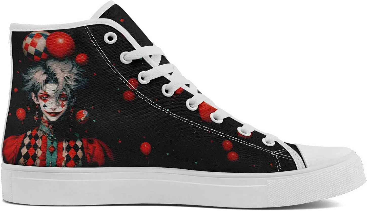 Skull High Top Canvas Sneakers Fashion Punk Rock Joker Print Shoes Casual Walking Shoes Streetwear