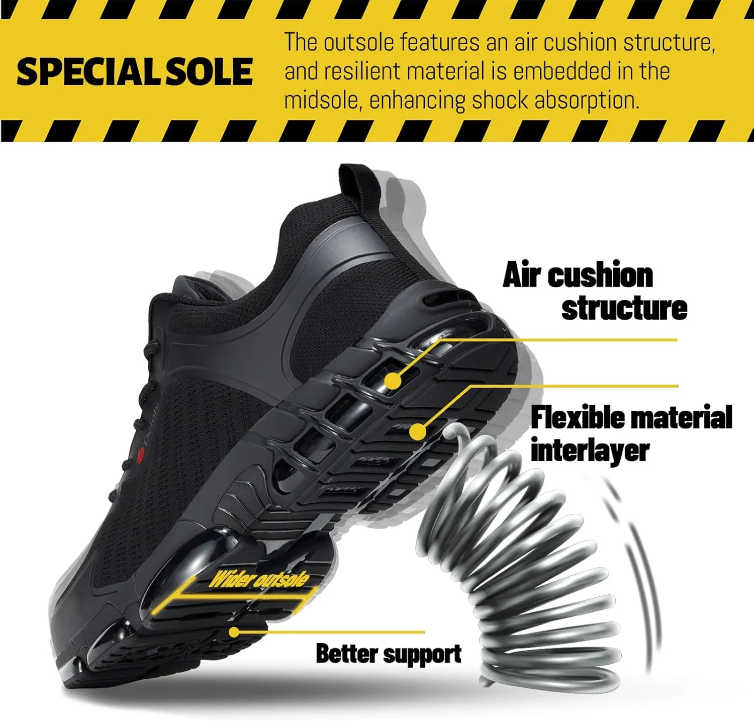 Slip On Steel Toe Shoes for Men Work Safety Sneakers Comfortable Indestructible Industrial Construction Footwear