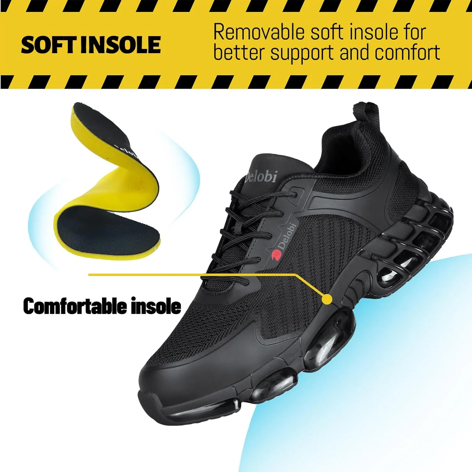 Slip On Steel Toe Shoes for Men Work Safety Sneakers Comfortable Indestructible Industrial Construction Footwear