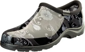 Sloggers Original Waterproof Rain and Garden Shoe for Women– Outdoor Slip-On Garden Clog - Made in The USA with Premium Comfort Insole and Arch Support - Mod Floral Print Black, Size 9