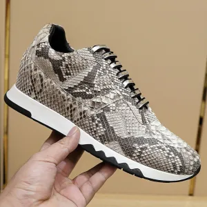 Snake Skin Men's Luxury Sneakers Trend Heightening Casual