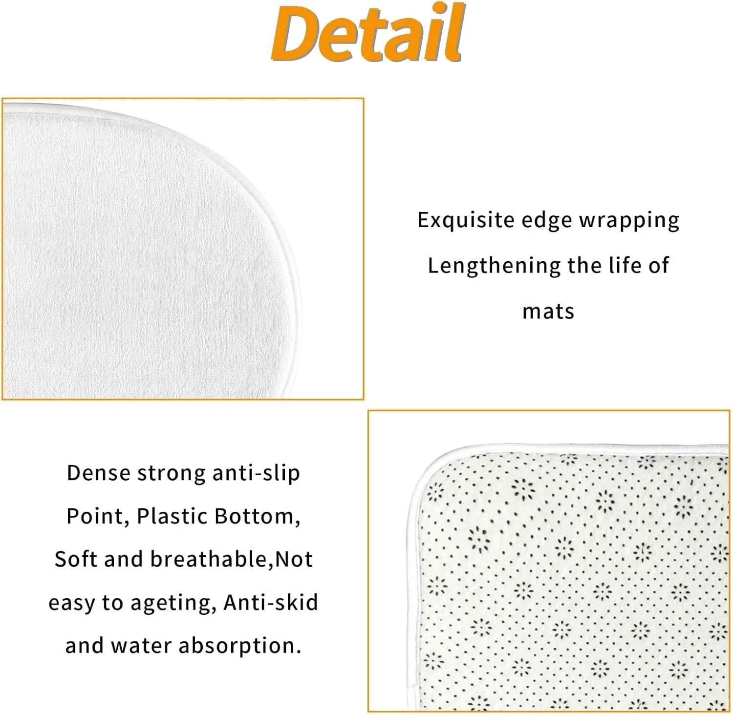 Soft and Comfortable Flannel Bathroom Non Slip Rugs,Super Absorbent Anti-Skid Carpet 3 Pieces/Set Original Wood Color Texture