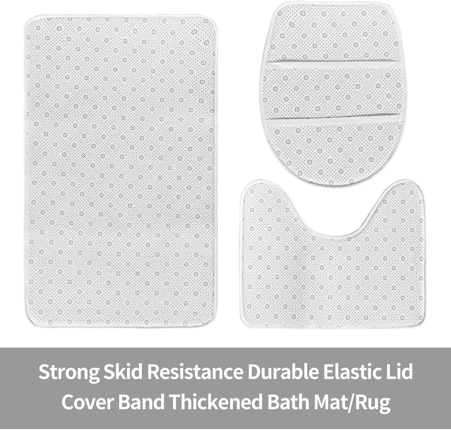 Soft and Comfortable Flannel Bathroom Non Slip Rugs,Super Absorbent Anti-Skid Carpet 3 Pieces/Set Original Wood Color Texture