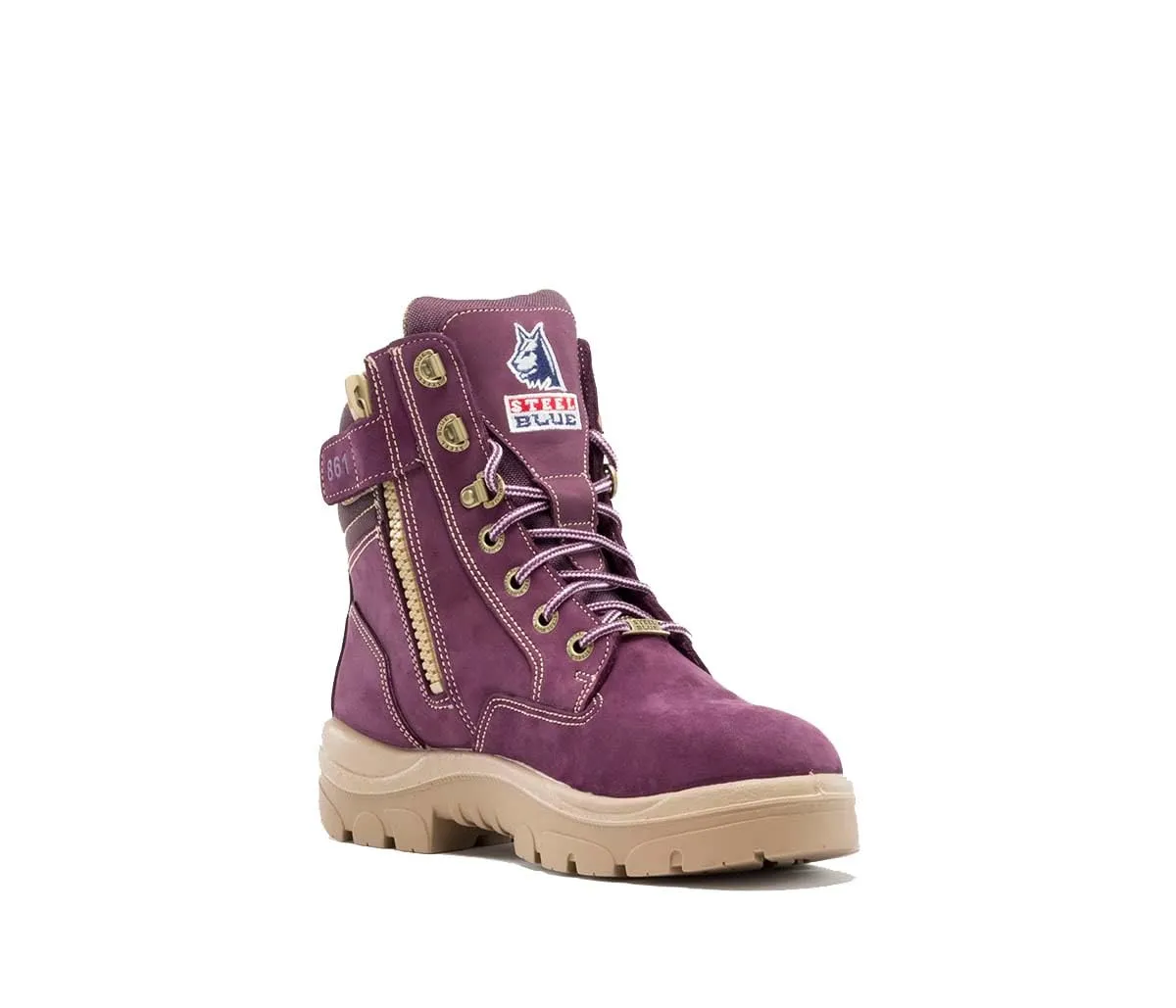 Steel Blue Ladies Southern Cross Zip Boot, Purple