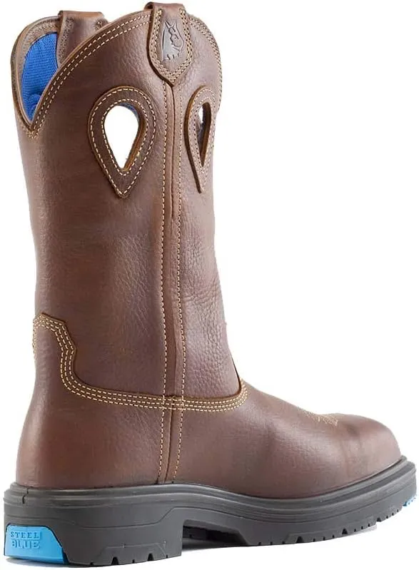 Steel Blue Men's Blue Heeler Western Steel Toe Boot, Oak