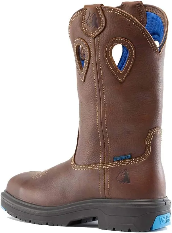Steel Blue Men's Blue Heeler Western Steel Toe Boot, Oak