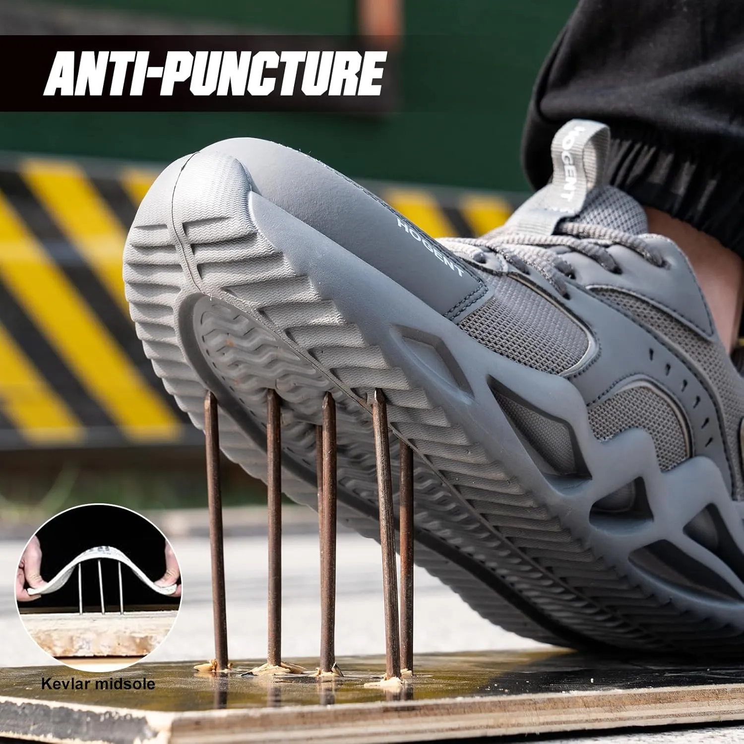 Steel Toe Shoes for Men Women Safety Work Sneakers Indestructible Comfortable Lightweight Breathable Construction Sneakers Anti Smashing Puncture Proof Air Cushion
