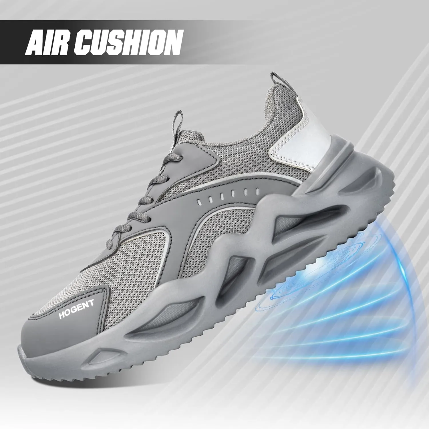 Steel Toe Shoes for Men Women Safety Work Sneakers Indestructible Comfortable Lightweight Breathable Construction Sneakers Anti Smashing Puncture Proof Air Cushion