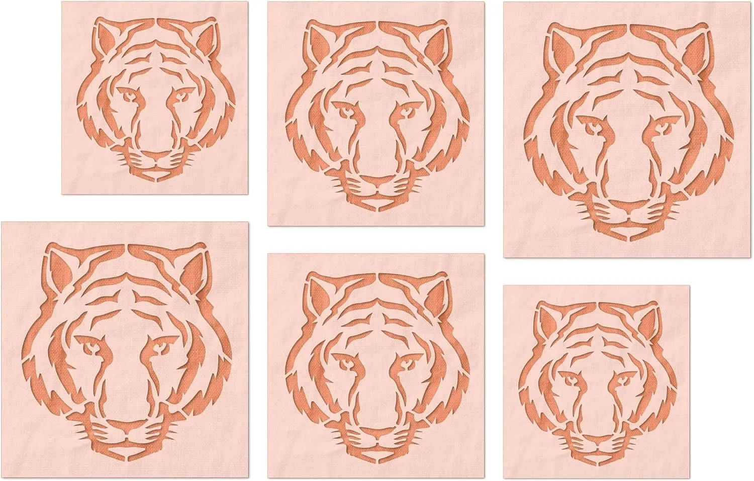 Stencil Stop Staring Tiger Stencil - Reusable for DIY Projects, Painting, Drawing, Crafts - 14 Mil Mylar Plastic (2", 3", and 4", 2 Each)