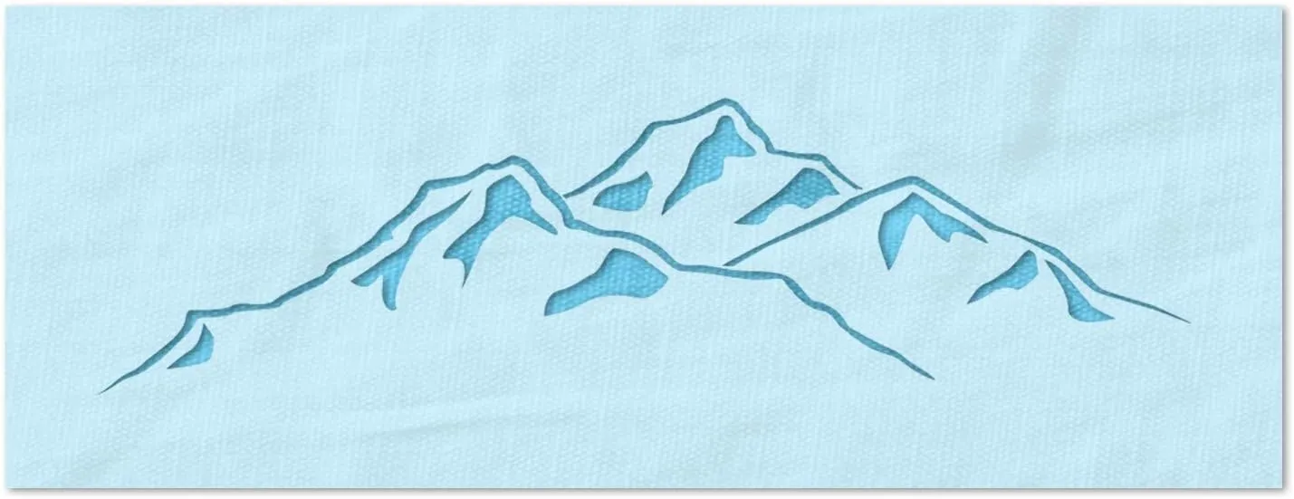 Stencil Stop Wide Mountain Range Stencil - Reusable for DIY Projects, Painting, Drawing, Crafts - 14 Mil Mylar Plastic (24 x 6.5 inches)