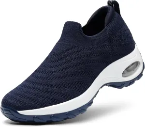 STQ Walking Shoes for Women Slip On Shoes with Arch Support Lightweight Air Cushioned Sock Sneakers