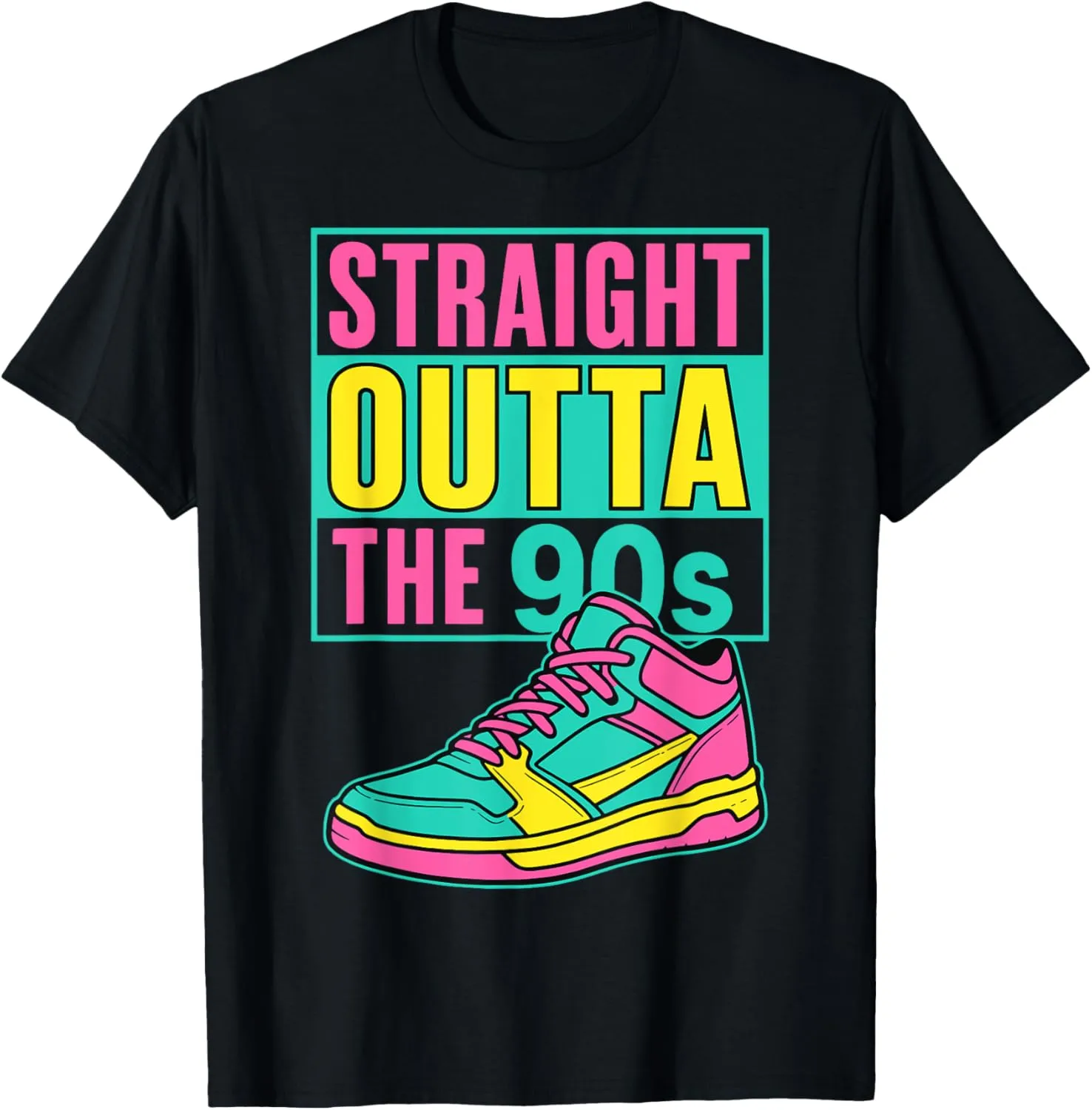 Straight Outta The 90s Retro Fashion Nostalgic Sneaker Art T-Shirt