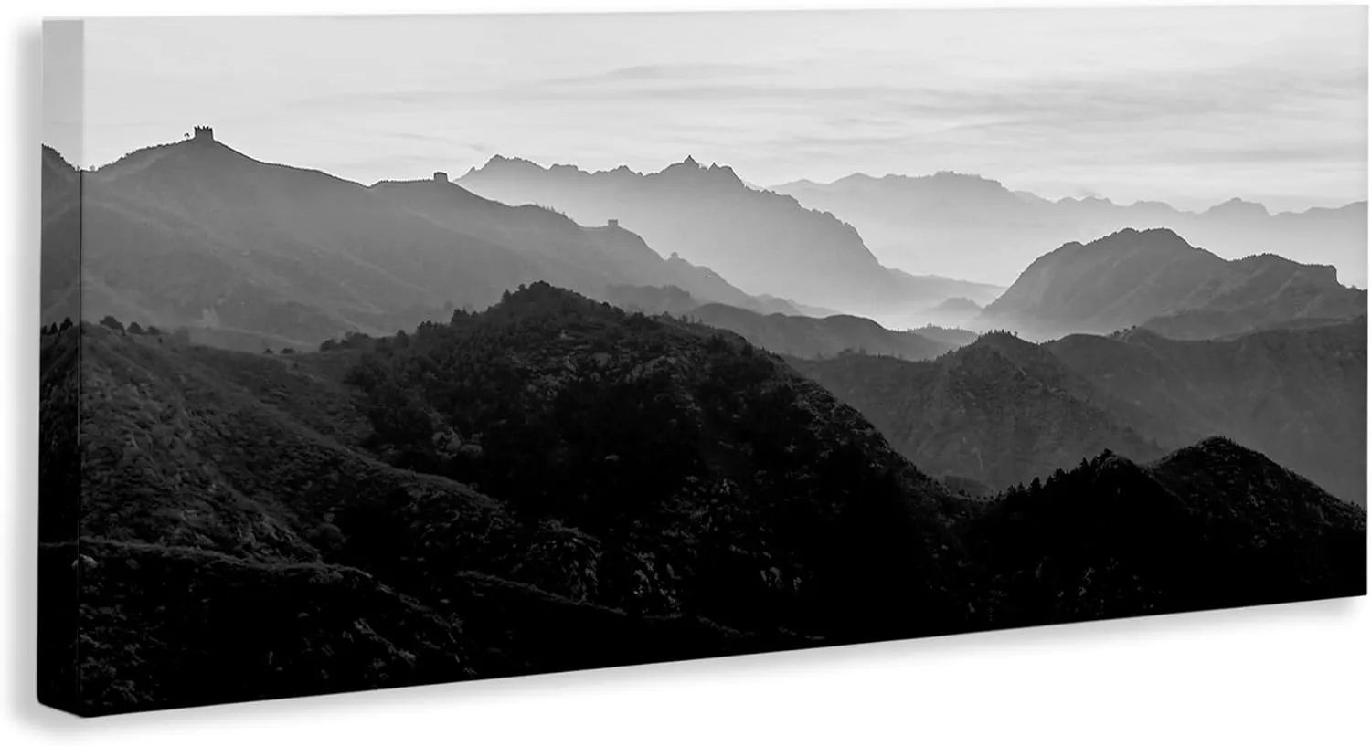 Stupell Industries Misty Sky Open Mountain Landscape Black White Photography, Designed by Danita Delimont Canvas Wall Art, 30x13