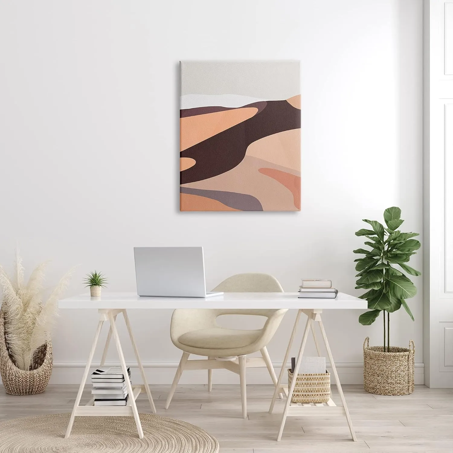 Stupell Industries Modern Desert Dune Abstraction Terracotta Sand Waves, Designed by Annie Warren Canvas Wall Art, 30 x 40, Brown