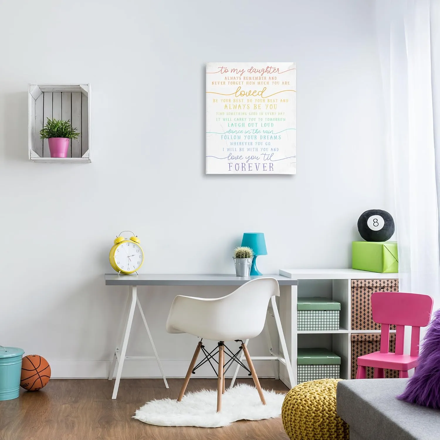 Stupell Industries My Daughter Love You Forever Quote Rainbow Typography, Designed by Daphne Polselli Canvas Wall Art, 24x30, Multicolor
