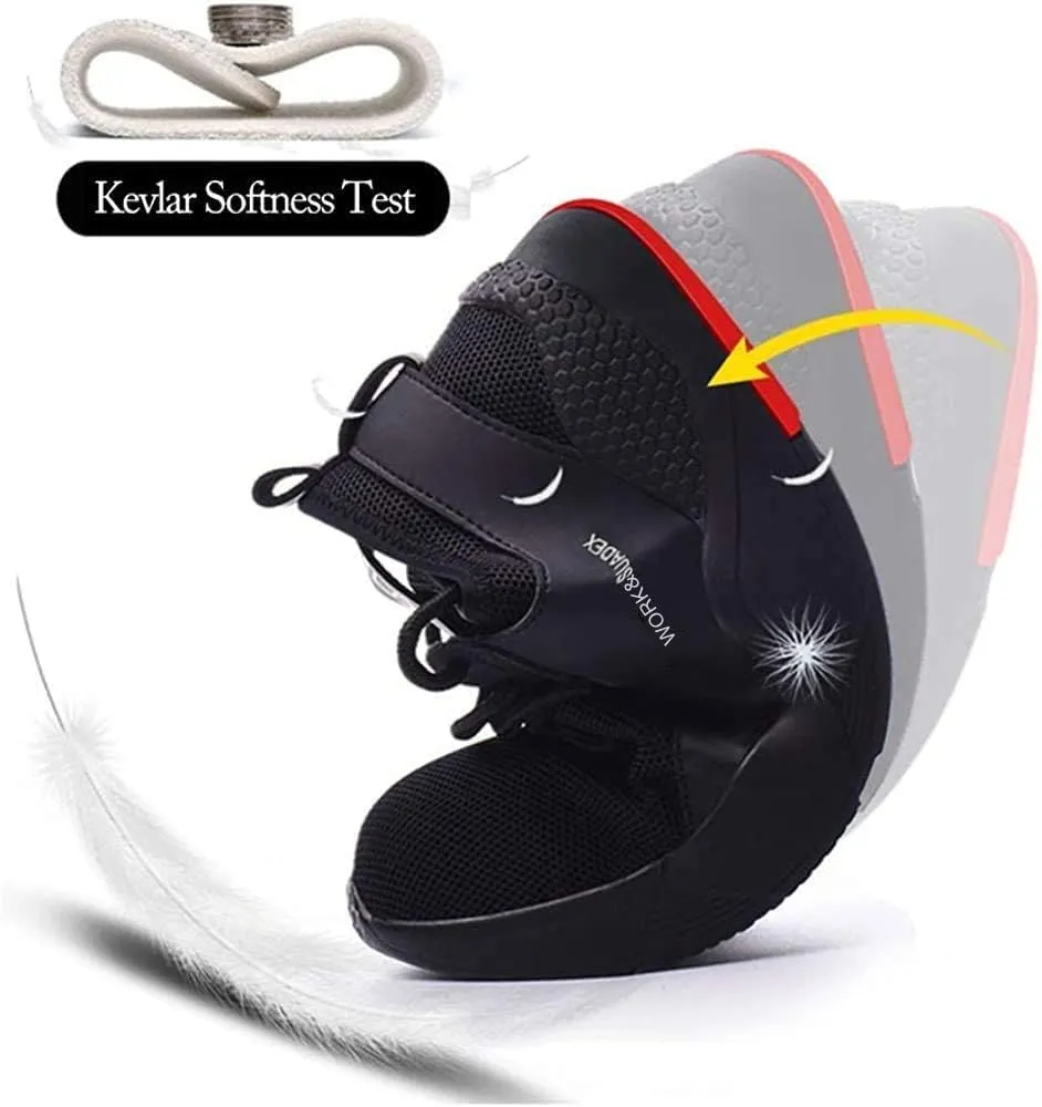 SUADEX Steel Toe Shoes for Women Men, Anti Slip Safety Shoes Breathable Lightweight Puncture Proof Work Construction Sneakers